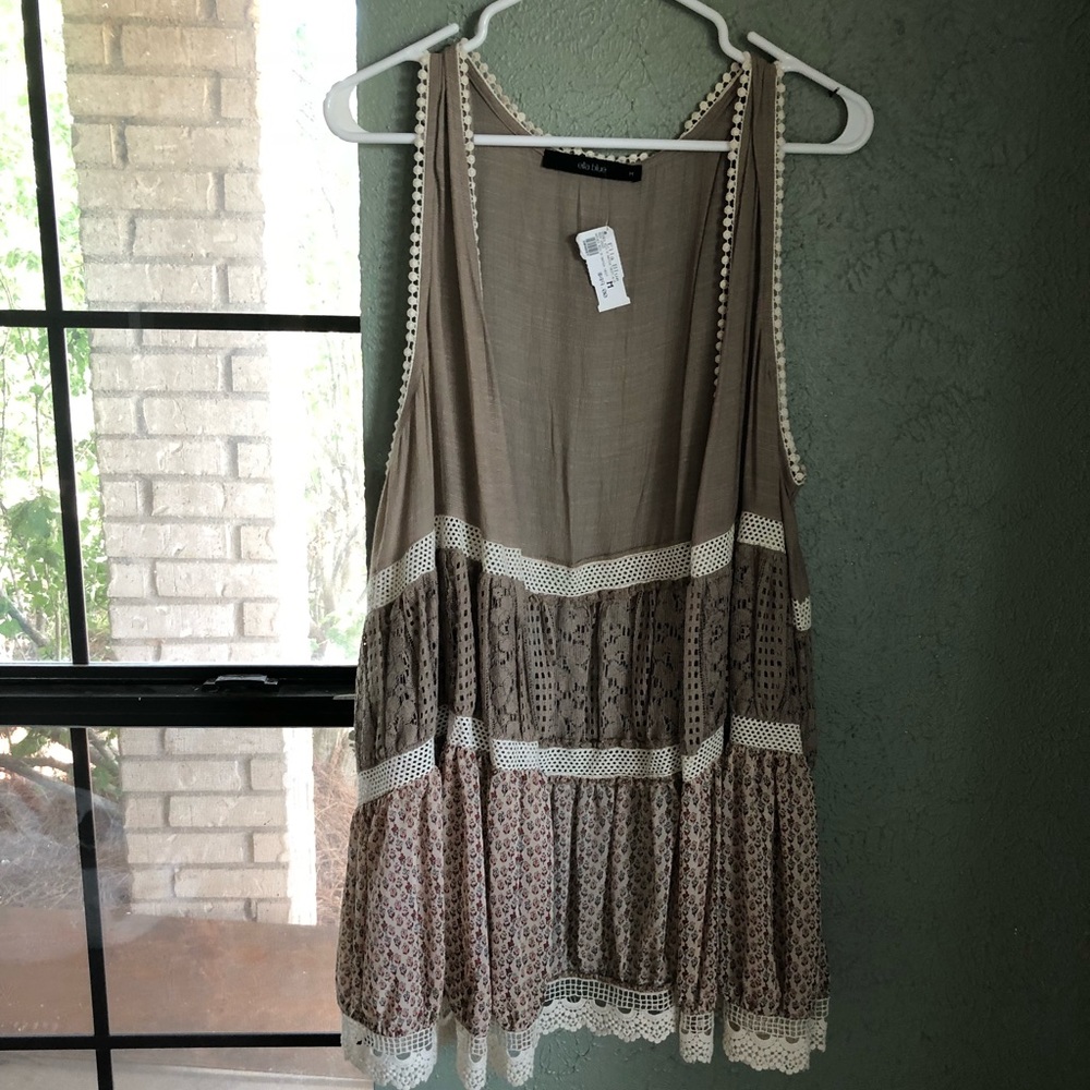 Light Brown Patterned Cardigan
